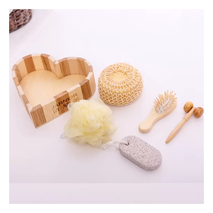 Set De Baño Tocador X6 Caja De Madera Corazón Combinado