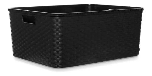 Caja Cajon Organizador Símil Rattan Premium Pack X 6 Mediano