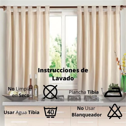 Cortina Corta Para Cocina Con Presillas