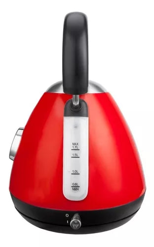 Pava eléctrica Peabody Plateado/Rojo 220V 1.7L (Ultimas)