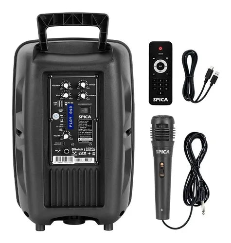 Parlante Spica SP-4408 portátil con bluetooth negro 220V