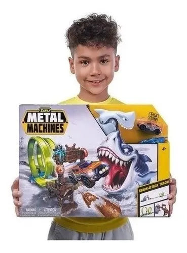 Pista De Autos Metal Machine Shark Attack Zuru Nene + Auto
