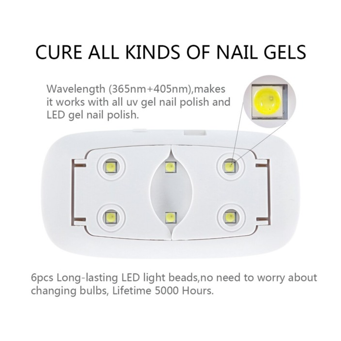 Cabina Led Uv Sun Mini 6w Secado Uñas Esculpidas Gelificadas (Liquidacion)
