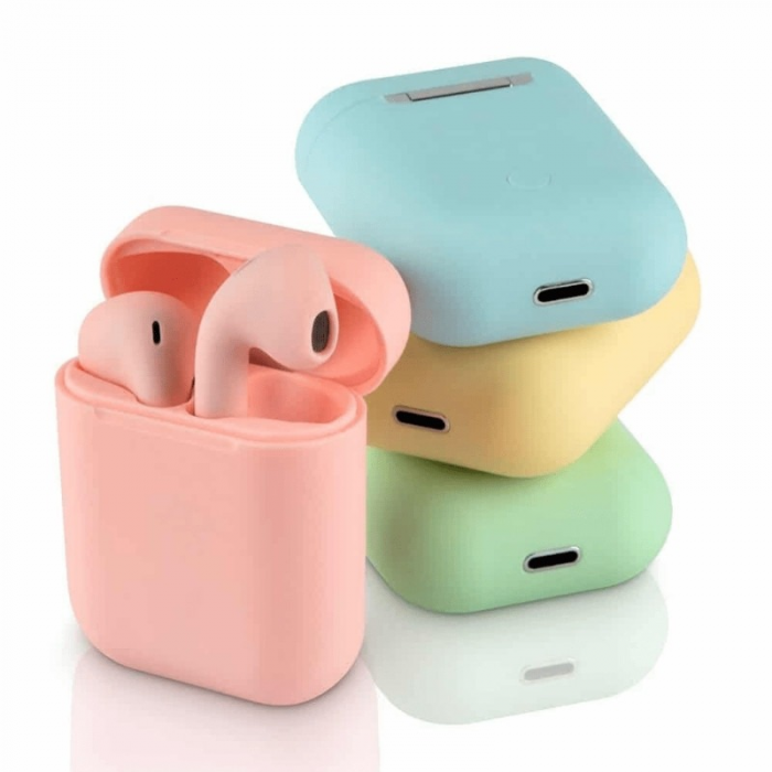 Auriculares Inalambricos In Ear Touch Bluetooth I12 (Celeste, Rosa, Verde, Amarillo)