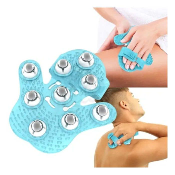 Manopla Masajeador De Mano Corpotral Bolillas De Acero 360