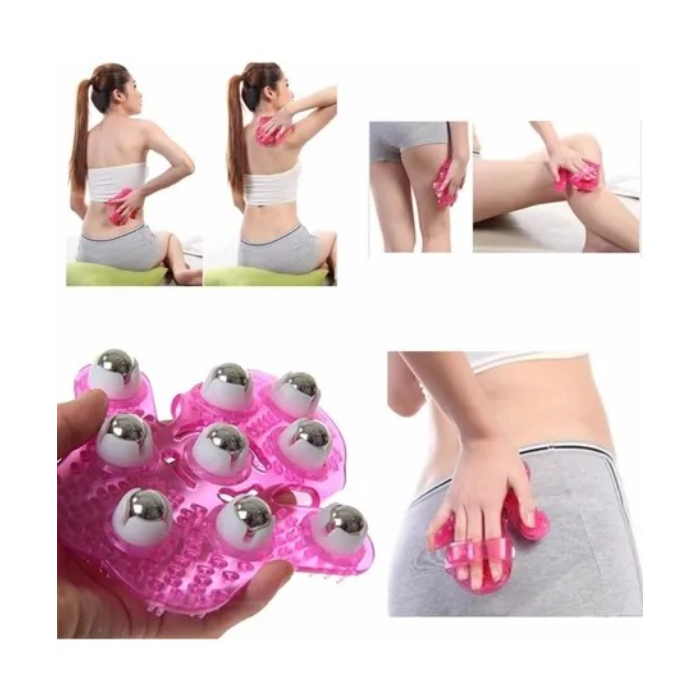 Manopla Masajeador De Mano Corpotral Bolillas De Acero 360