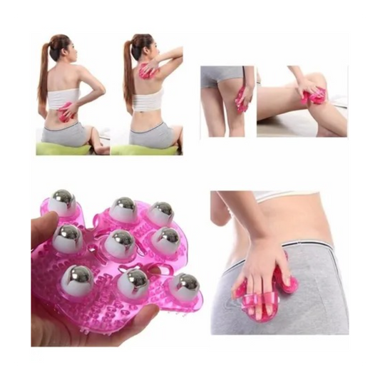 Manopla Masajeador De Mano Corpotral Bolillas De Acero 360