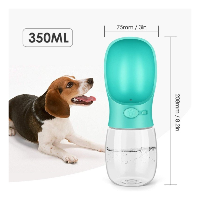 Botella Bebedero Mascota 350ML CELESTE