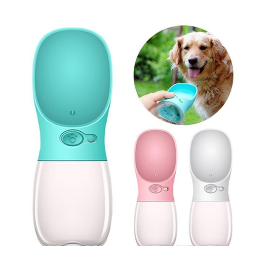 Botella Bebedero Mascota 350ML CELESTE