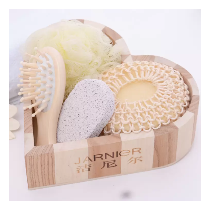 Set De Baño Tocador X6 Caja De Madera Corazón Combinado