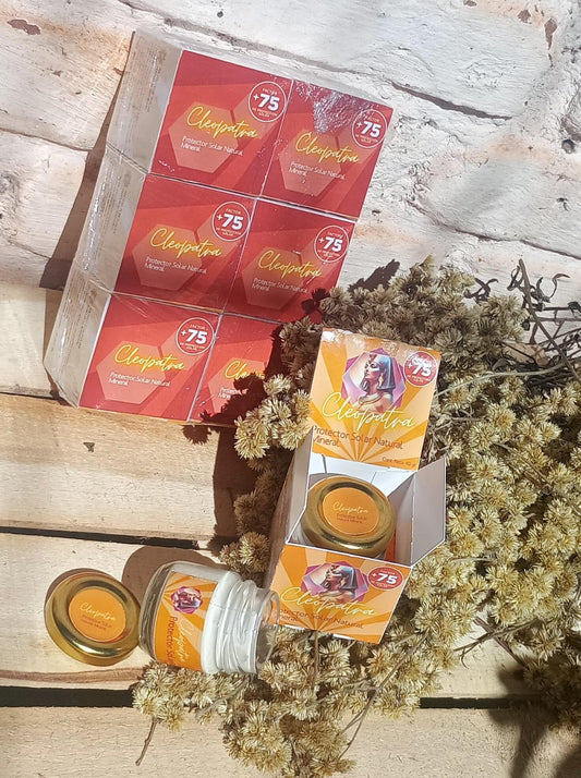 Crema Protector Solar Natural Mineral Cleopatra FPS+75  40g  Pack x6 | CLEO-SOL-75FPS-40-PACKx6