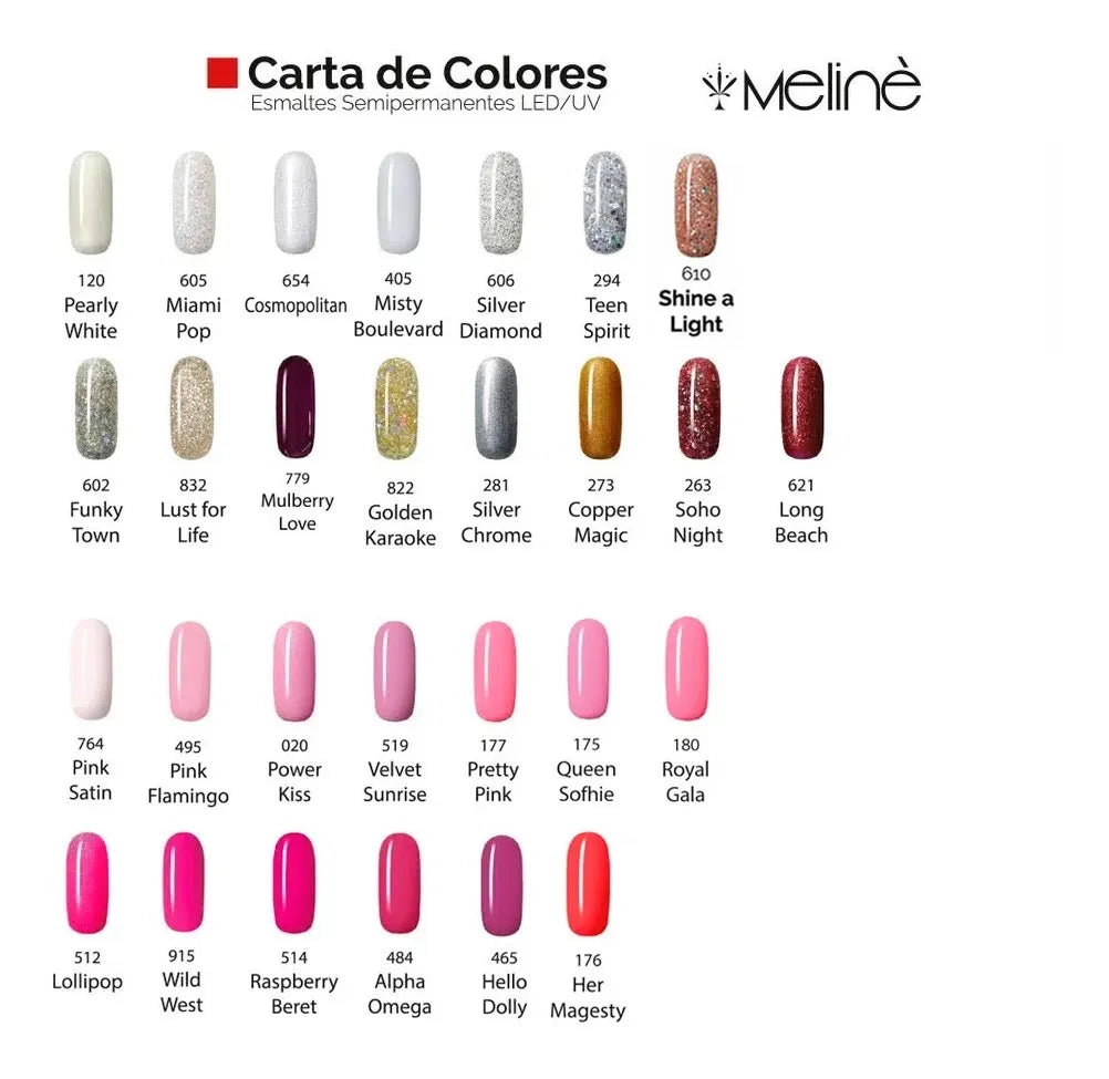 Set Esmaltes Semipermanente + Removedor + Limas Meline