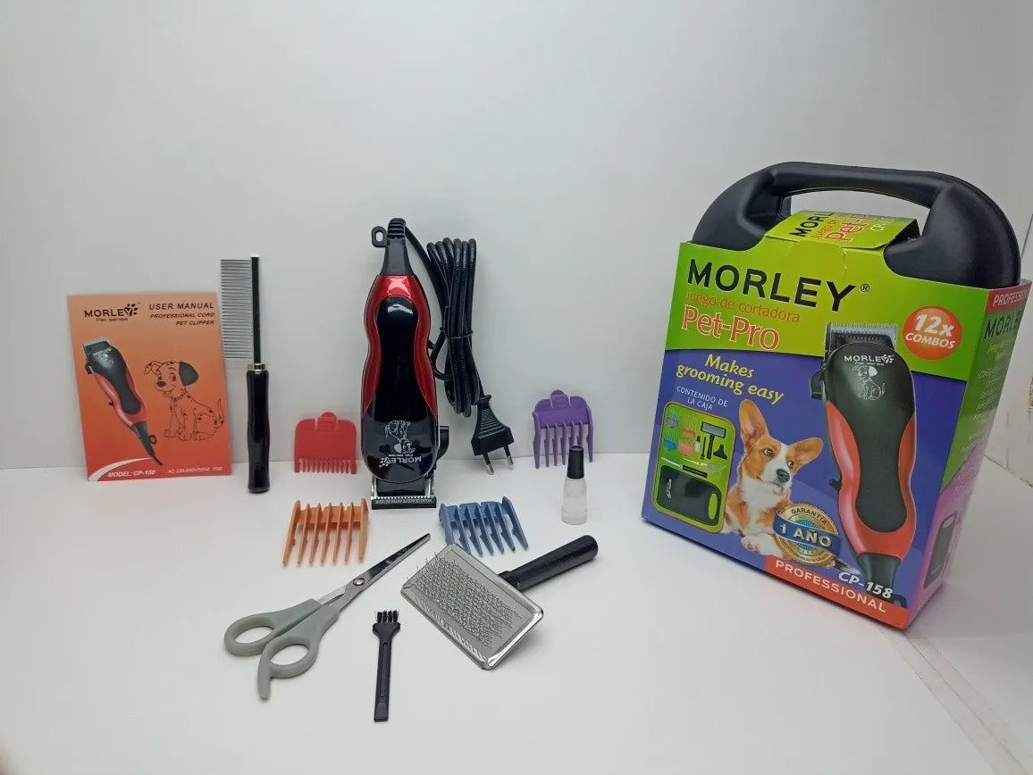Kit Cortadora De Pelo Caninos + Accesorios Rojo (Algunos accesorios pueden variar)
