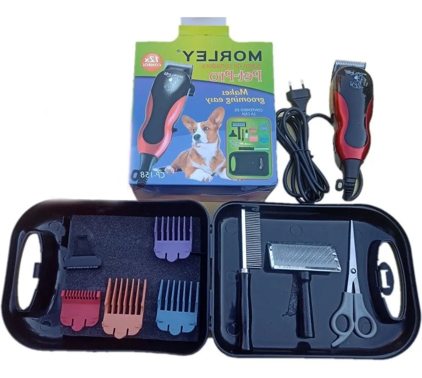 Kit Cortadora De Pelo Caninos + Accesorios Rojo (Algunos accesorios pueden variar)