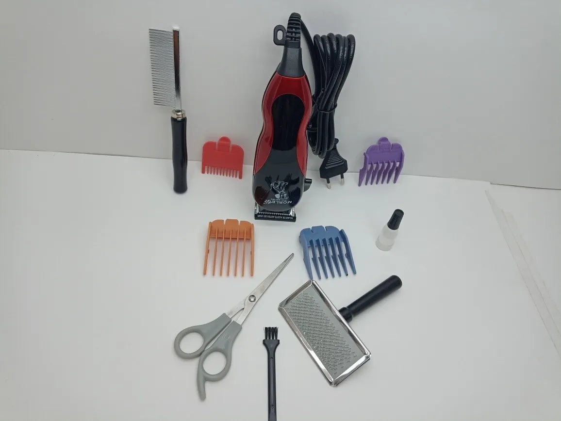 Kit Cortadora De Pelo Caninos + Accesorios Rojo (Algunos accesorios pueden variar)