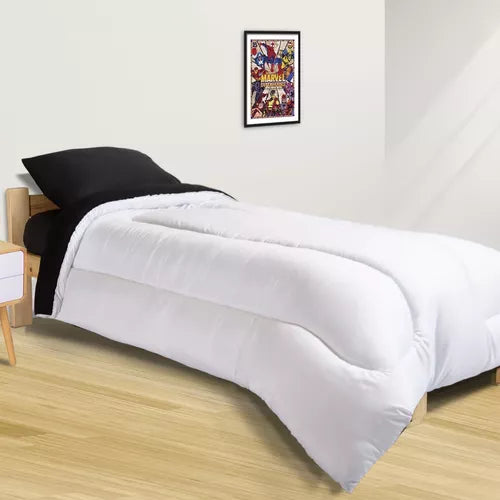 Acolchado 1 Plaza Y Media Edredon Reversible Liso Abrigado (Color segun stock)