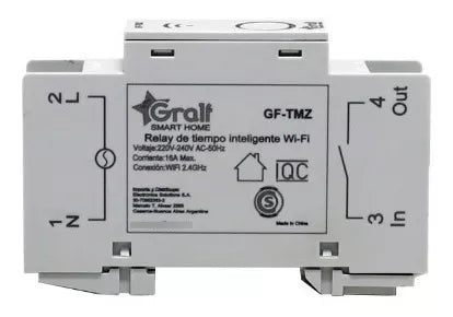 Interruptor Inteligente Wi-fi Riel Din Gralf 16a Temporizado