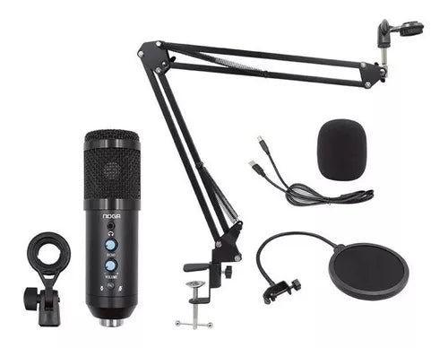 Micrófono Noga MIC-ST700 condensador cardioide unidireccional negro