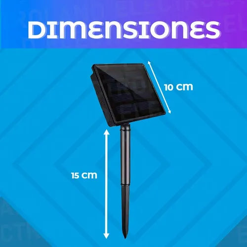 Guirnalda 10 Bombillas Led Solar Luces Exterior Kermesse Bar