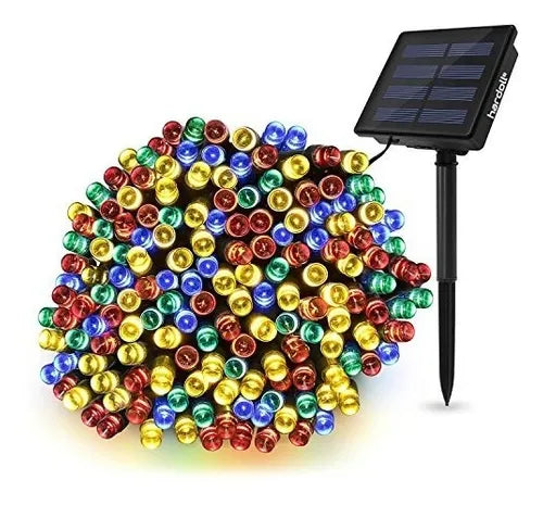 Luces Multicolores Solar Navideña 200 Led 20m Exterior Hogar