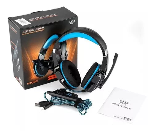 Auriculares gamer Kotion Each G9000 black y blue