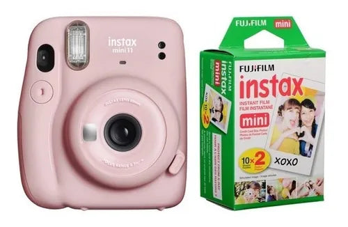 Cámara Instantanea Fujifilm Instax Mini 11 Selfie +Rollos (rosa)