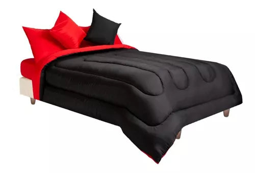 Acolchados Lisos 2 Plazas Reversible Abrigado Invierno