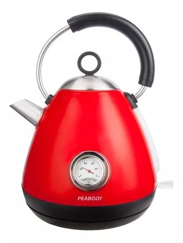 Pava eléctrica Peabody Plateado/Rojo 220V 1.7L (Ultimas)