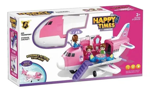 Set Avión Garage + Muñecos + Accesorios Con Sonido Nenas