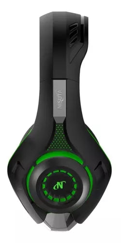 Auriculares gamer Nisuta NSAUG300 negro y verde