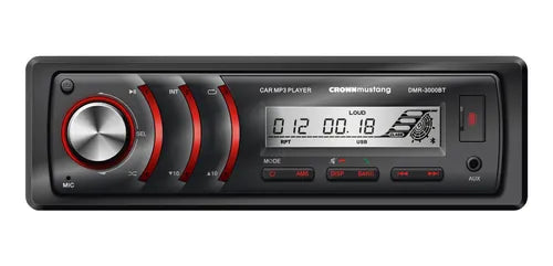Estéreo para auto Crown Mustang con USB, bluetooth y lector de tarjeta SD