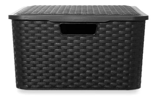 Caja Cajon Organizador Símil Rattan Premium Pack X 6 Mediano