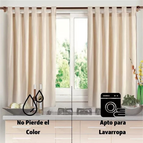 Cortina Corta Para Cocina Con Presillas