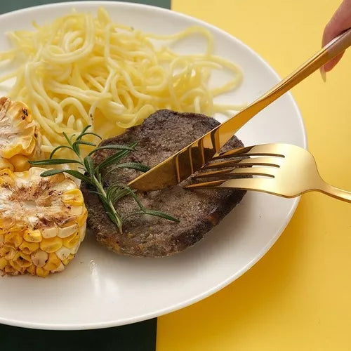 Juego Set Cubiertos X24 Acero Inoxidable Completo Colores