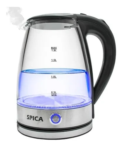 Jarra Pava Electrica Vidrio Luz Corte Mate