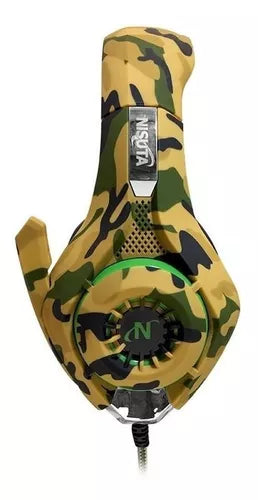 Auriculares gamer Nisuta NSAUG300C marrón camuflado