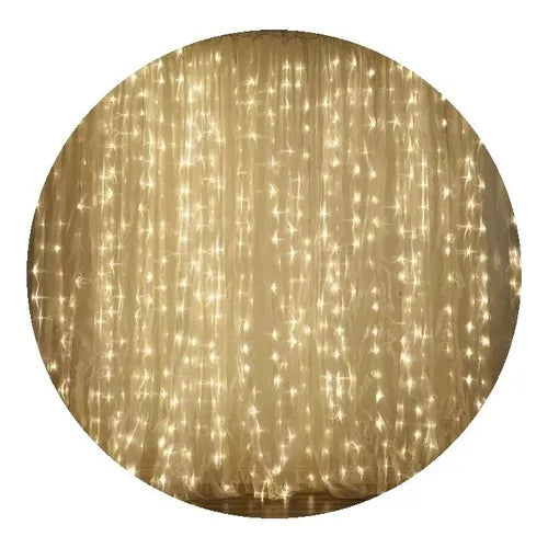 Cortina Lluvia Led Calida 3x3 M 16tiras 220v