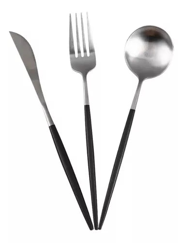 Juego Set Cubiertos X18 Acero Inoxidable Completo Colores