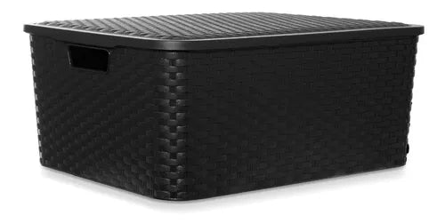 Caja Cajon Organizador Símil Rattan Premium Pack X 6 Mediano