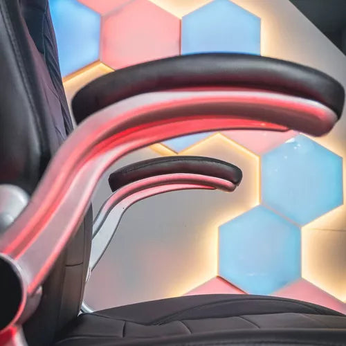 Silla de escritorio Baires4 PS4 ergonómica negra con tapizado de cuero sintético