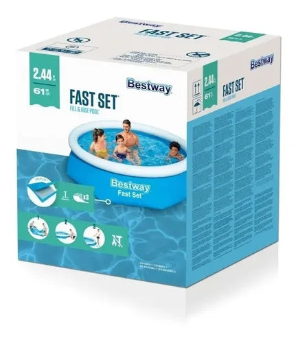 Pileta Inflable Redonda Bestway 57448 De 244cm X 61cm