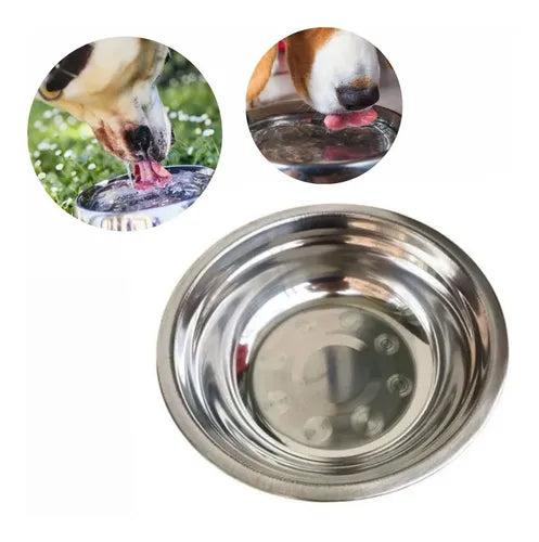Comedero Bebedero Plato Acer Inoxidable Grande Para Mascotas