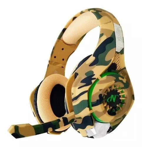 Auriculares gamer Nisuta NSAUG300C marrón camuflado
