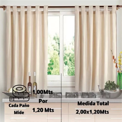 Cortina Corta Para Cocina Con Presillas