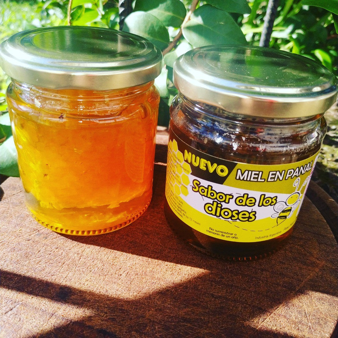 Miel Pura Cruda en Panal Natural 250gr Frasco de Vidrio 🍯🇦🇷 / MIEL-PAN-250