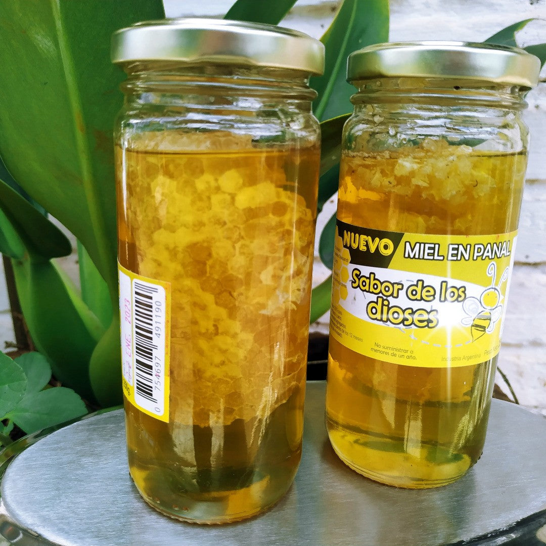 Miel Pura Cruda en Panal Natural 250gr Frasco de Vidrio 🍯🇦🇷 / MIEL-PAN-250
