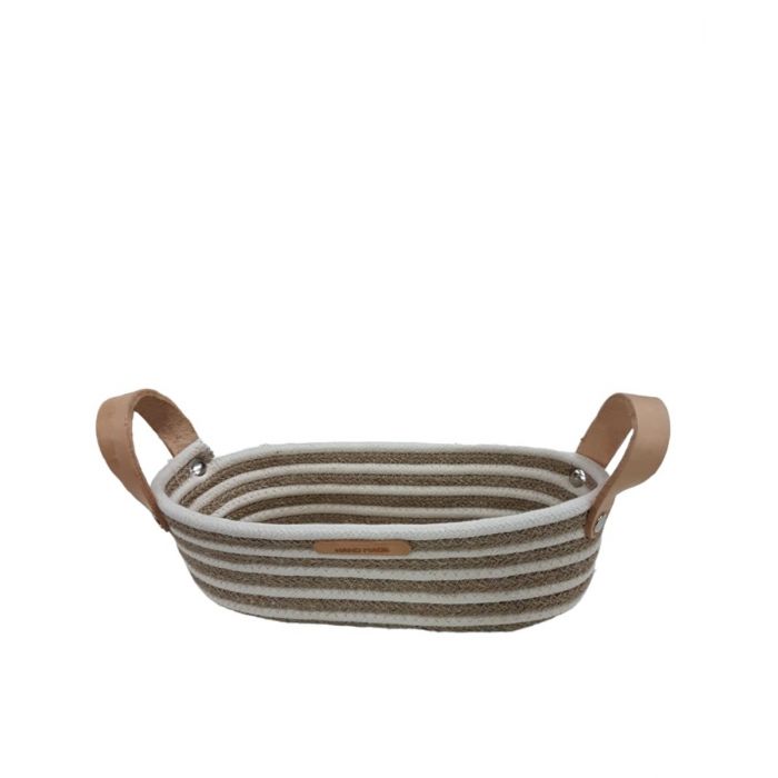 Panera Canasto Cesta Tela Soga Algodón Ovalada (Entrega disponible en stock)