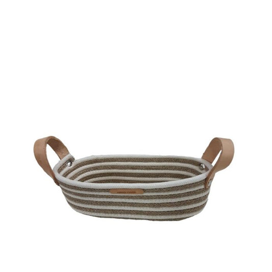 Panera Canasto Cesta Tela Soga Algodón Ovalada (Entrega disponible en stock)