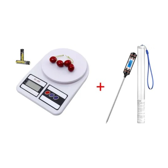 Combo Balanza De Cocina 7-10KG + Termometro Digital Comida