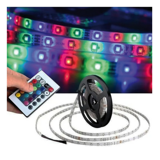 Tira Luces Led Kit Completo Rgb 3528 Control Fuente Colores